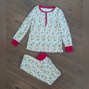 American Girl AG Hearts And Pines Girls Pajamas Size 7 Red Holiday Christmas
